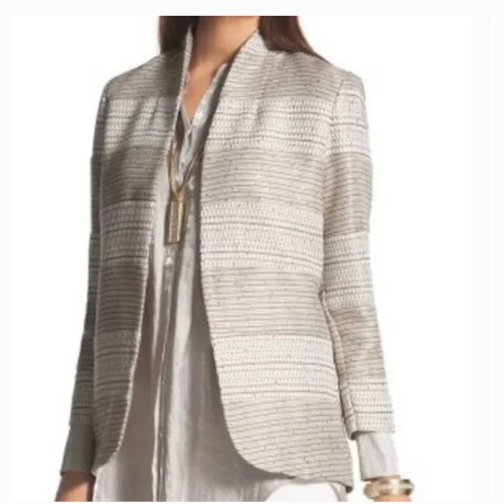 NWOT Chico’s Ivory & Gold Sequin Open Front Jacket